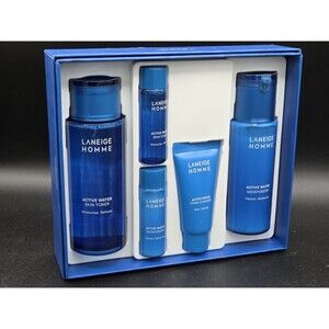 Laneige Homme Active Water Duo Set 5 Piece Moisturizing K-Beauty Skincare - New